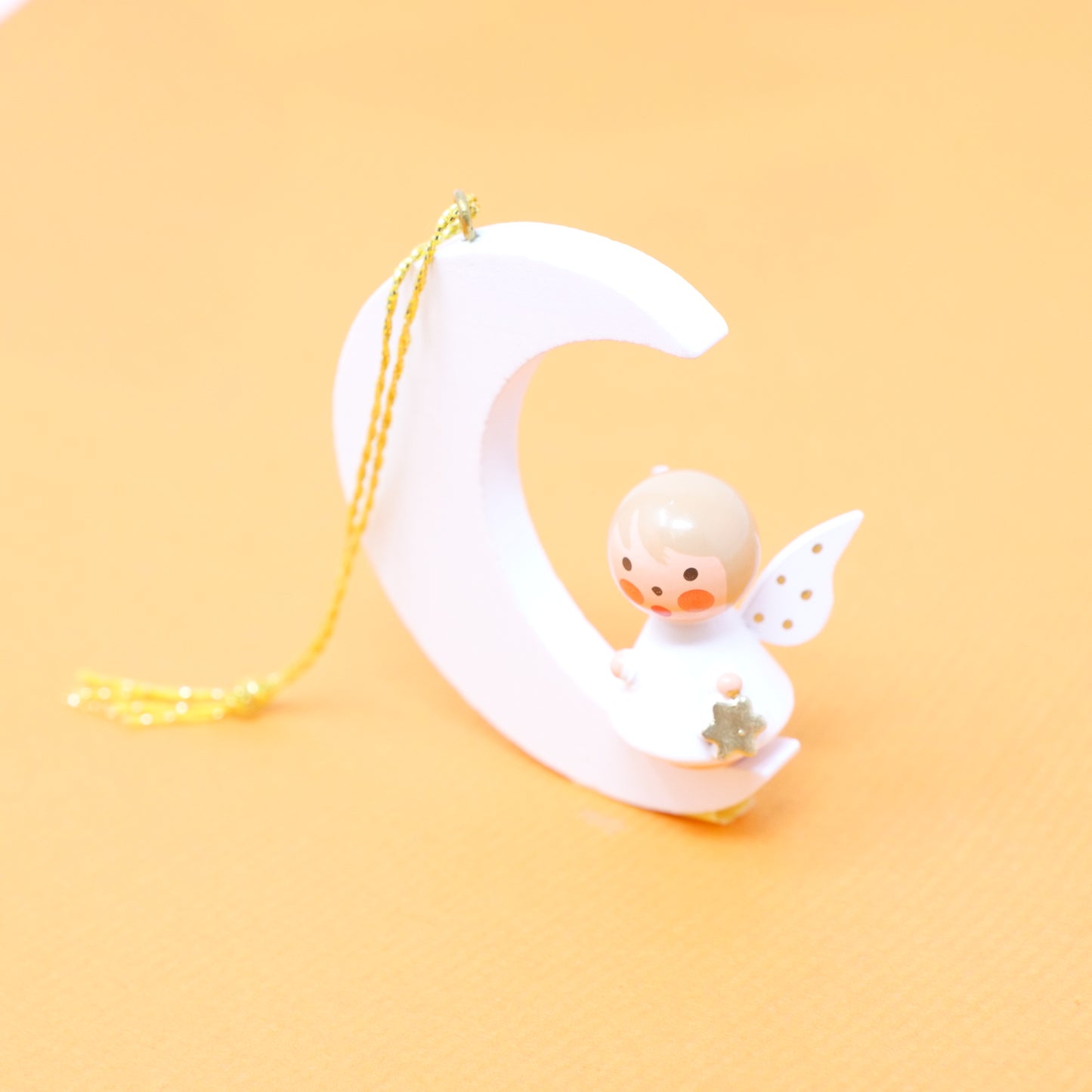 ERZ オーナメント 月の上の天使 白