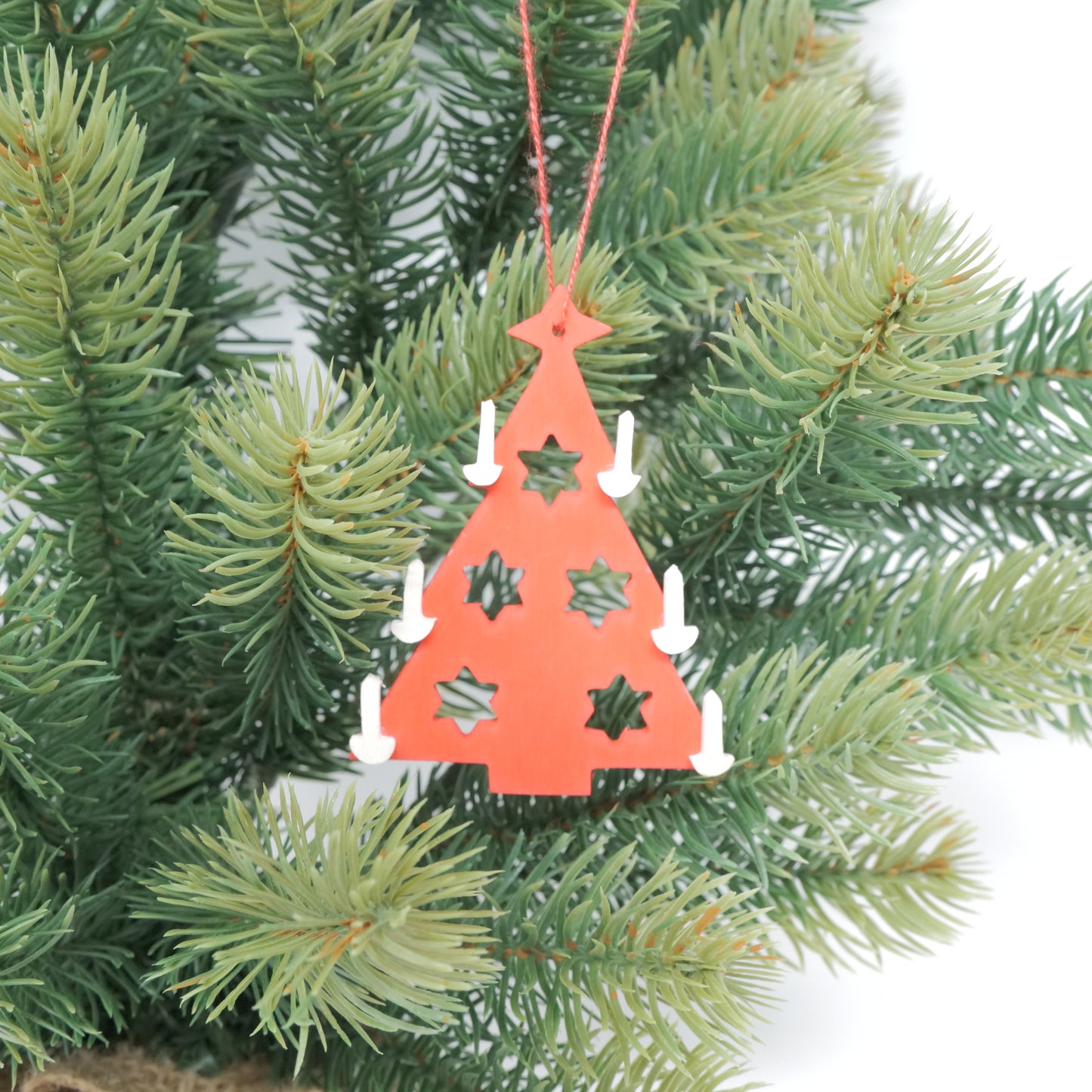 R-7 オーナメント ツリーとろうそく 赤