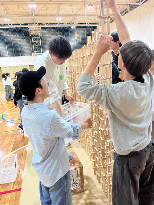 てっぺん積み木が九州大学の歓迎イベントで大活躍！