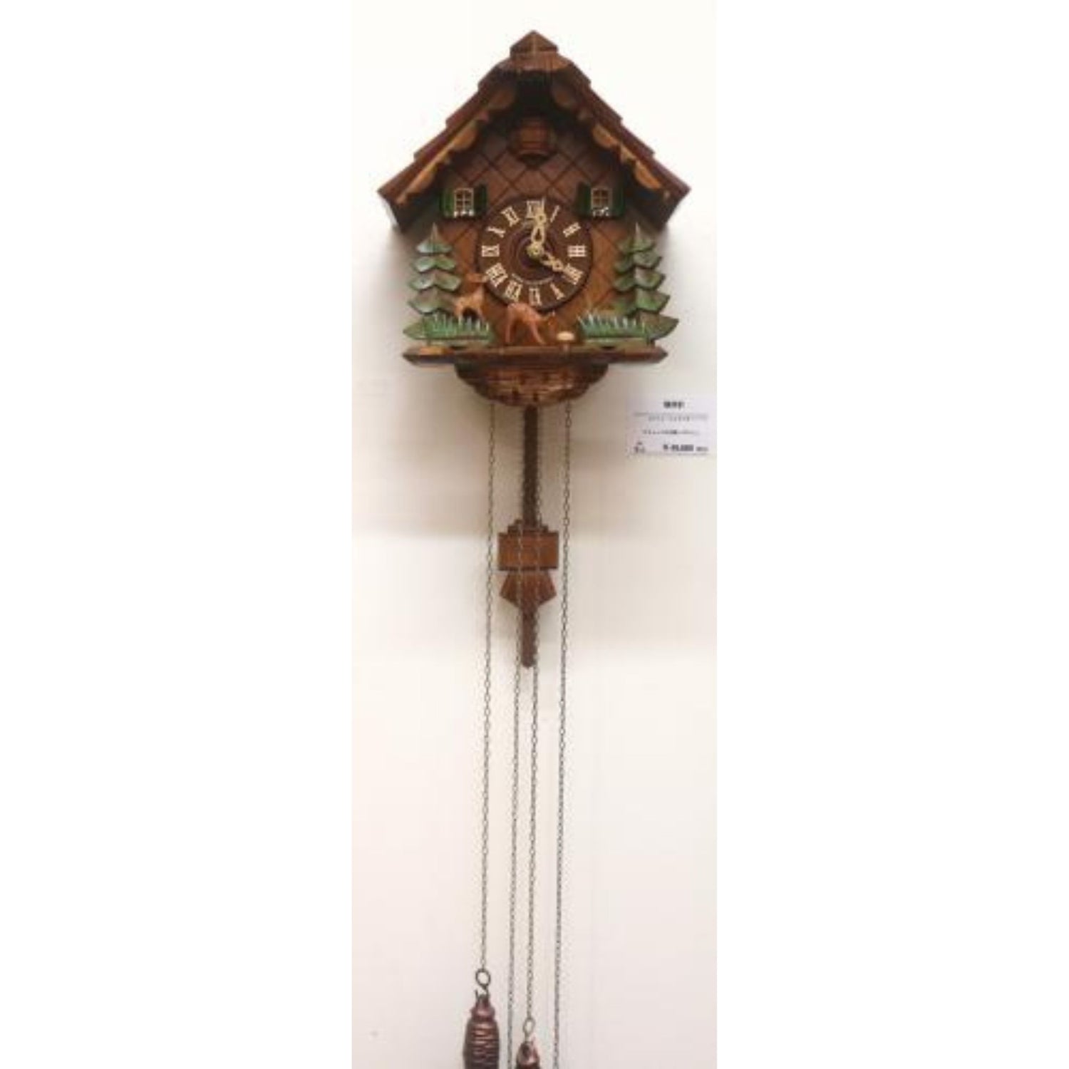 ［電池不使用]ミケン時計　木製鳩時計 重錘式 電池不使用]ミケン時計 木製鳩時計 重錘式 ○鳩時計（ミケンの