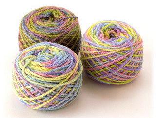 虹染め毛糸 細口 白