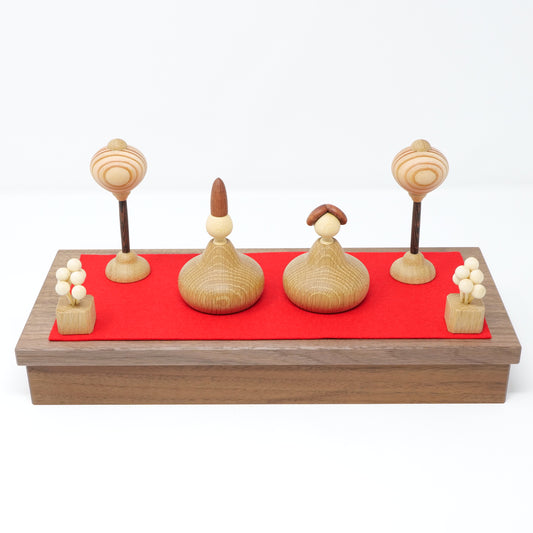 【ろくろ細工の三浦木地 :雛人形】ひな一段セット小(新タイプ)