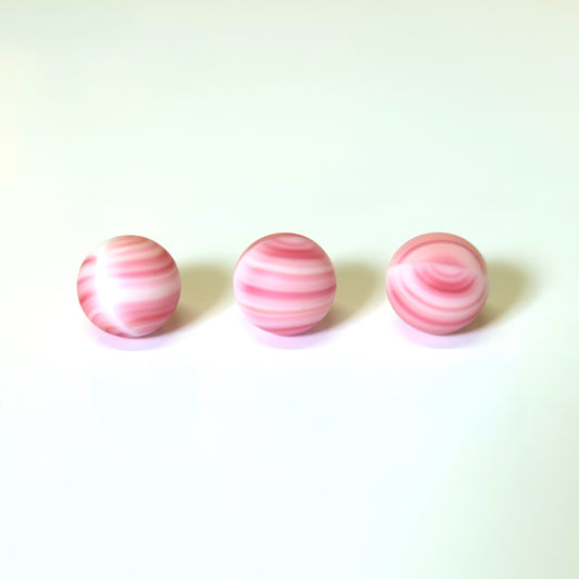 ビー玉 120  ボヘミアグラスマーブル 16mm  ピンク+白  1個